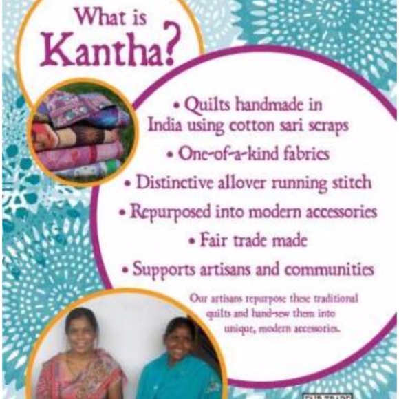 Fair Trade Handmade Brass Chains & Kantha Necklace - Picture 5 of 5